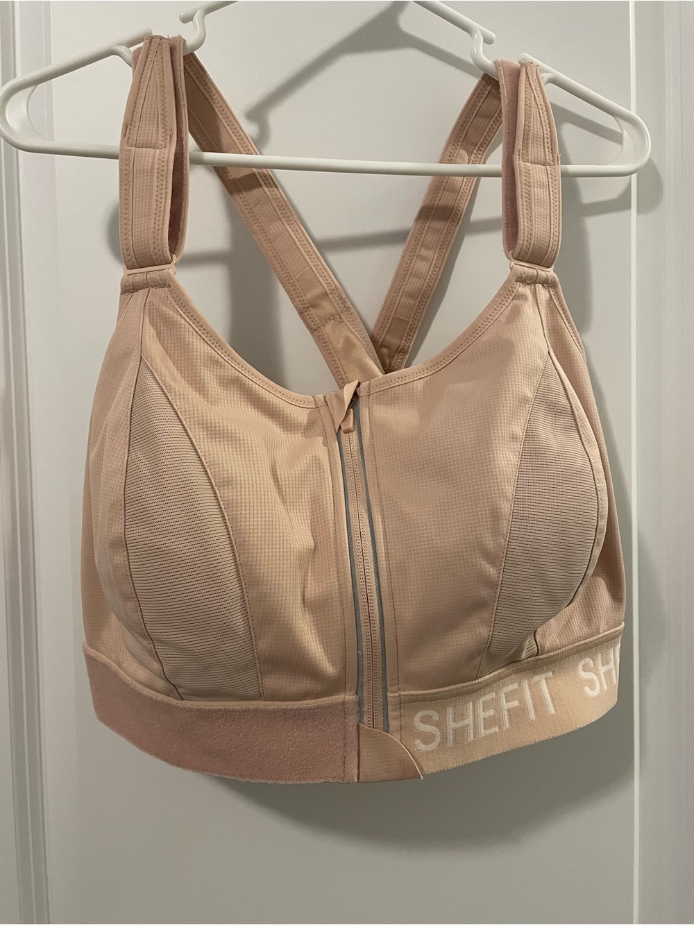 SHEFIT Blush Front-Zip High Support Sports Bra
